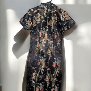 Elegant Black Floral Dress